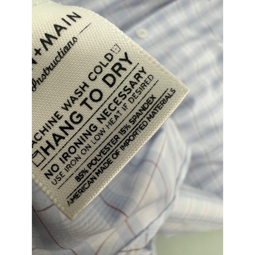 Mizzen + Main Performance Shirt Mens Large Tall Trim Fit LT Non Iron Stretch - Picture 8 of 8